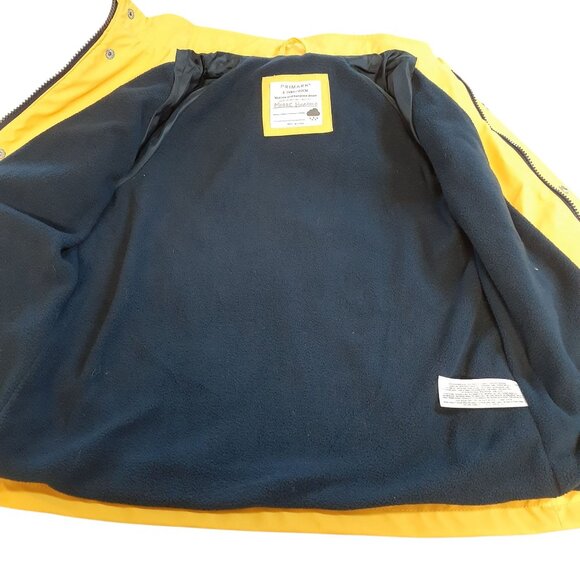 Primark Anorak Jacket Kids Size 6-7 Years Navy Yellow Hooded Long Sleeve - Picture 3 of 6